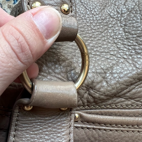 Michael Kors light Brown pebble Leather boho Shoulder Bag with gold accents - Picture 9 of 15